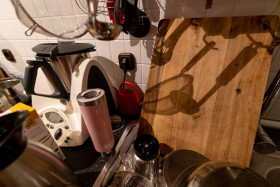 Stock Image: messy kitchen