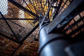 Stock Image: Metal spiral staircase