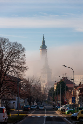 Stock Image: Mikulov shrouded in fog