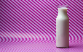 Stock Image: milk bottle stripe background