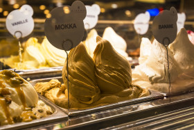 Stock Image: mocha ice cream at the counter