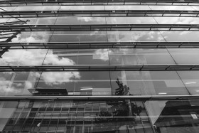 Stock Image: Modern architecture reflecting facade