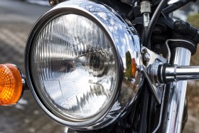 Stock Image: motorbike headlight
