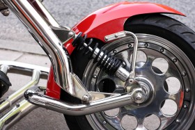 Stock Image: Motorbike on the road