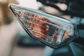 Stock Image: motorcycle stop light