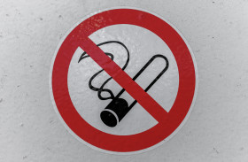 Stock Image: No smoking sign on a wall
