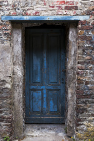 Stock Image: old blue door