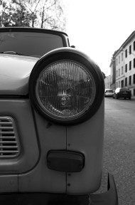 Stock Image: old car trabant headlight