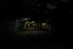 Stock Image: old dark mine