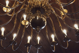Stock Image: old golden chandelier