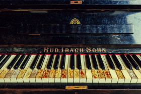 Stock Image: Old grunge piano
