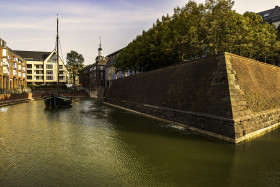 Stock Image: old harbor dusseldorf