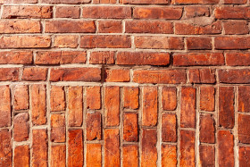 Stock Image: old red brick wall background texture