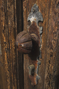 Stock Image: old rusty doorknob