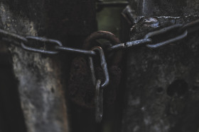 Stock Image: old rusty padlock