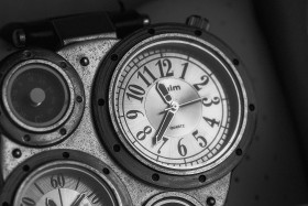 Stock Image: old steampunk wristwatch