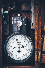 Stock Image: old vintage power measuring instrument
