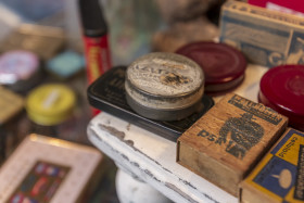 Stock Image: old vintage product boxes