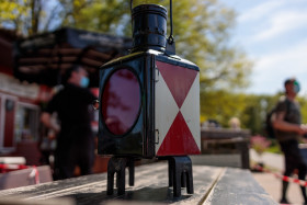 Stock Image: Old vintage train lantern