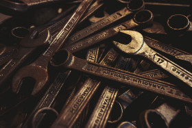 Stock Image: old wrenches