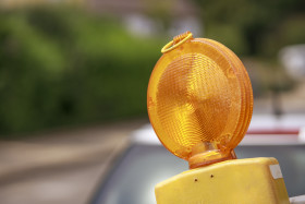 Stock Image: Orange construction light