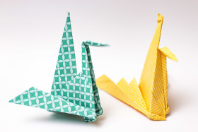 Stock Image: origami swans