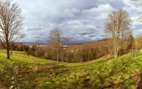 Stock Image: Panorama of Rhine valley by Königswinter in Germany