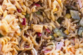 Stock Image: Pasta Salad with Ham Peas