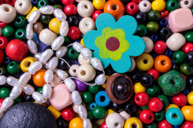 Stock Image: Pearls and buttons background