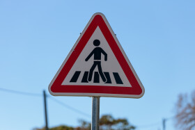Stock Image: Pedestrian Crossing Sign