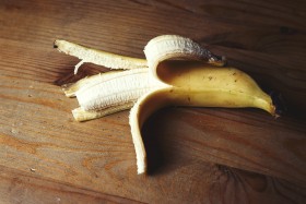 Stock Image: peeled banana
