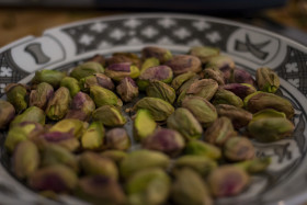Stock Image: peeled pistachios
