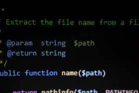 Stock Image: PHP Code on Computer Screen