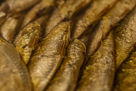 Stock Image: pickled smoked sprats