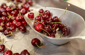Stock Image: Pile of Cherries at the market