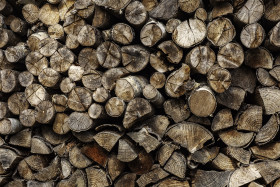 Stock Image: pile of chopped fire wood background
