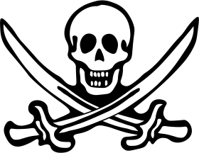 Stock Image: Pirate skull Vector PNG