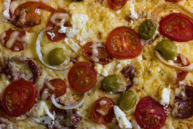 Stock Image: pizza top view texture