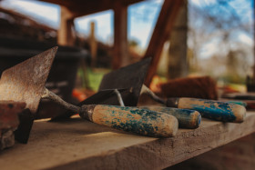 Stock Image: Plastering trowels