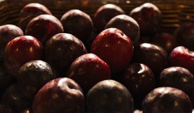 Stock Image: plums market