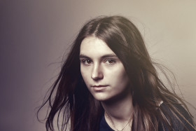 Stock Image: Portrait of a young woman with swirling hair