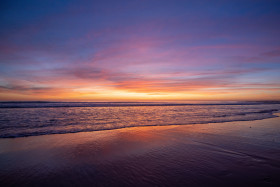 Stock Image: Portugal Algarve romantic beach at sunset