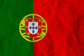 Stock Image: portugal crumpled flag