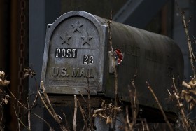 Stock Image: post us mail vintage