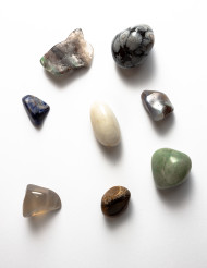 Stock Image: Pretty gemstones white background