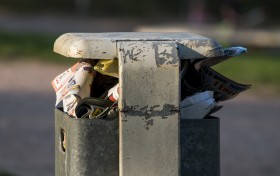 Stock Image: public garbage bin