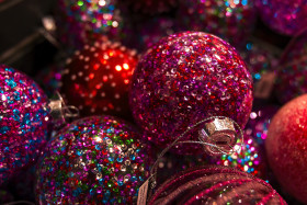 Stock Image: purple christmas balls