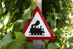 Stock Image: railway train sign