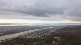 Stock Image: Rain Clouds Panorama of Rhine valley by Königswinter in Germany