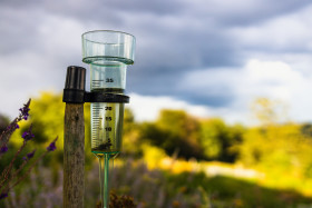 Stock Image: Rain precipitation gauges